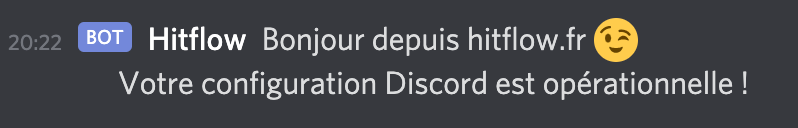 Confirm configuration of alerts in Discord